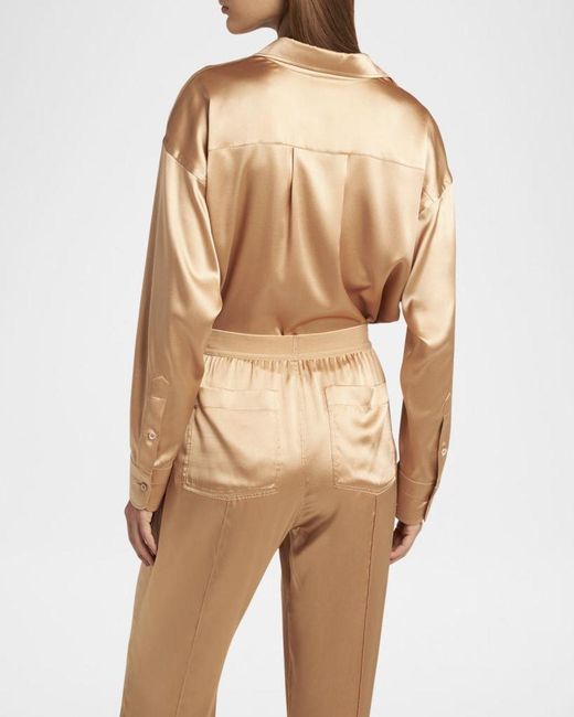 Tom Ford Natural Button-Down Silk Shirt