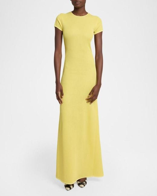 Jacquemus Yellow Solid Knitted Maxi Dress