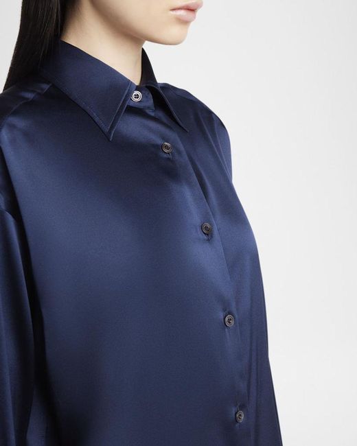Tom Ford Blue Button-Down Silk Shirt