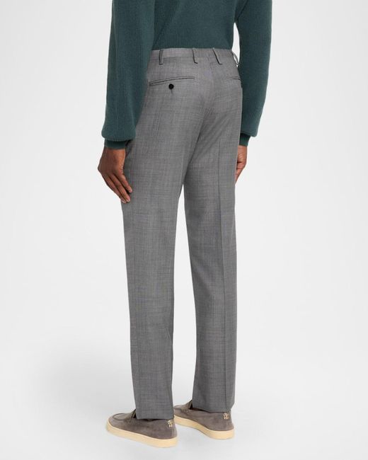 Kiton Gray Apos;S Wool Twill Flat-Front Trousers for men