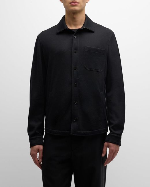 Baldassari Black Silk Double Jersey Overshirt for men