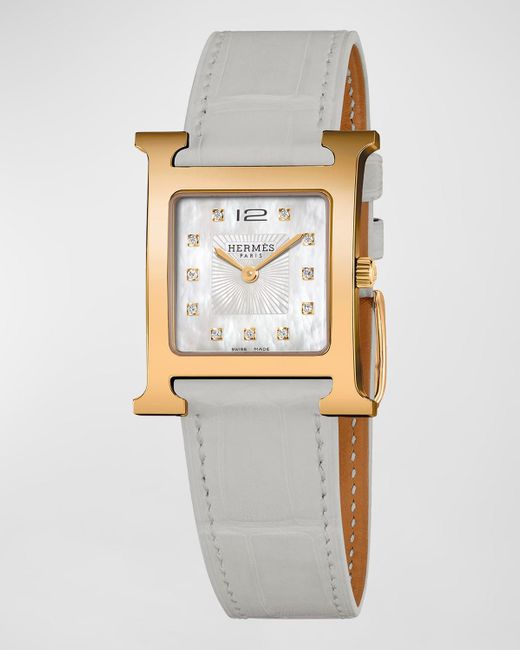 Hermès Metallic Heure H Watch, Medium Model, 30 Mm