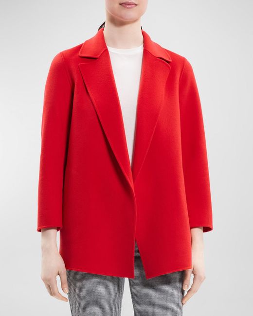 Theory Red Clairene Coat