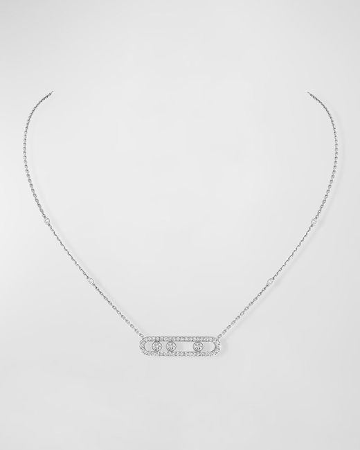 Messika Move Pavé 18k White Gold Diamond Pave Necklace
