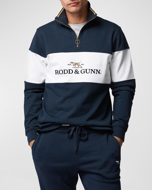 Rodd & Gunn Blue Foresters Peak Quarter-Zip Sweater for men