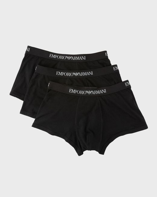 Emporio Armani Black 3-Pack Trunks for men