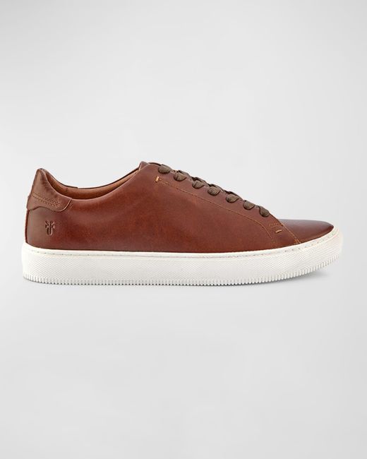 Frye Brown Astor Low Lace Leather Sneakers for men