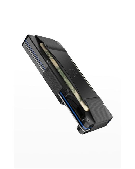 THE RIDGE Black Rfid Cash Strap Metal Wallet, Matte Titanium for men