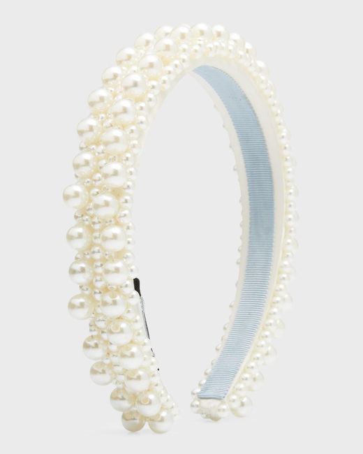 Kate Spade White Bridal Pearly Satin Headband