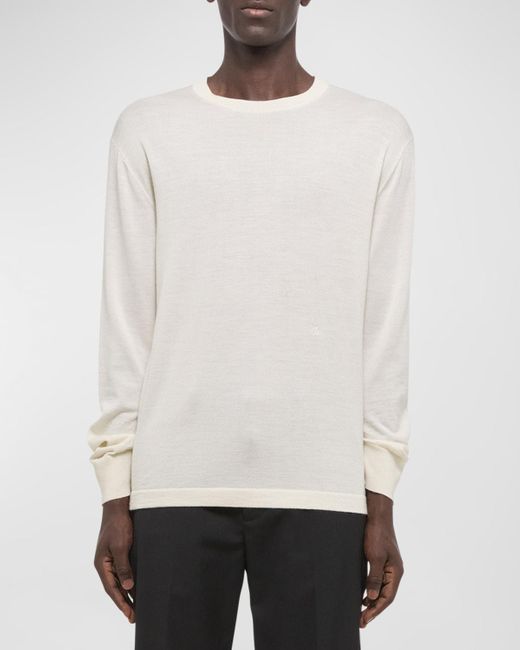 Helmut Lang White Sweater With Curved Sleeves for men