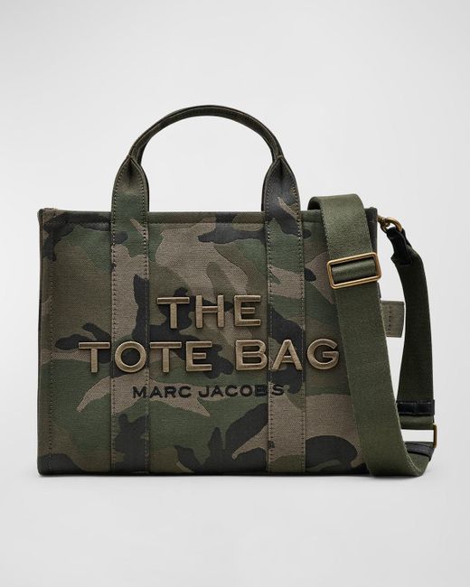 Marc Jacobs Green The Camo Jacquard Medium Tote Bag