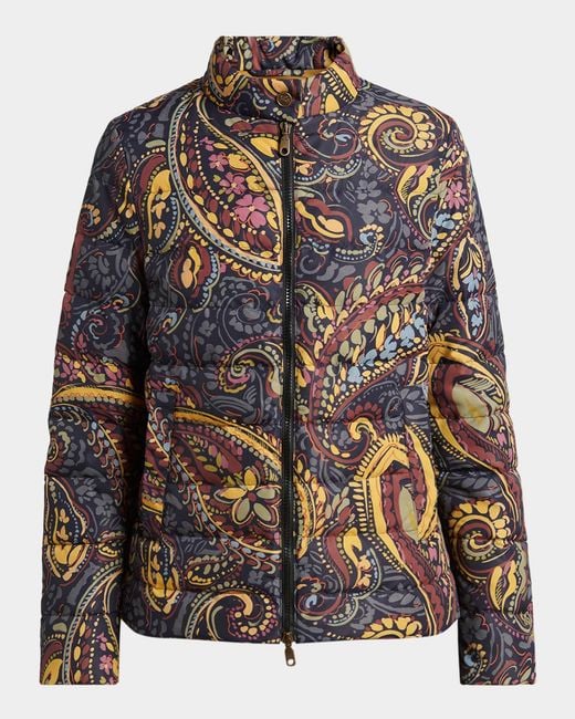 Etro Multicolor Paisley Down Padded Jacket