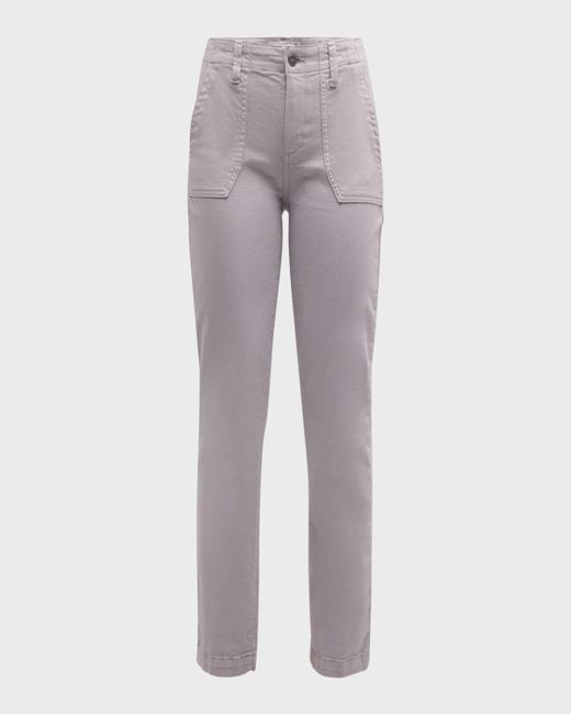 PAIGE Gray Mayslie Straight Ankle Jeans