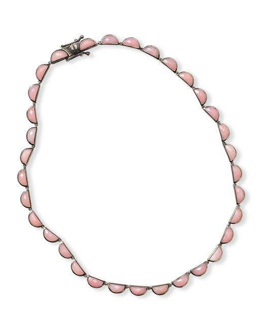 Nakard Metallic Large Scallop Riviere Necklace In Pink Opal