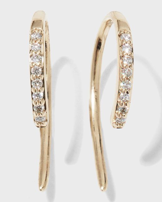 Lana Jewelry Natural 14k Diamond Mini Hooked Earrings