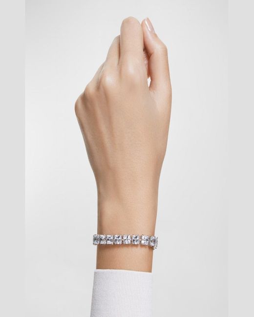 Swarovski Metallic Millenia Rhodium-plated Square-cut Crystal Bracelet