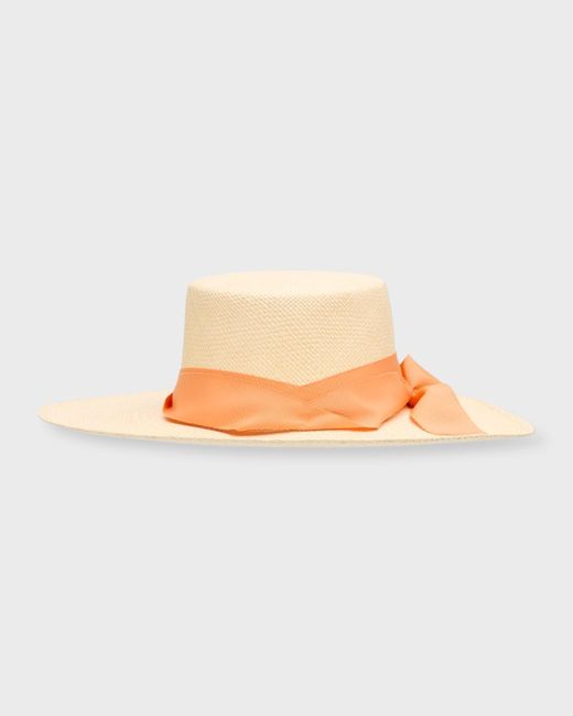 Sensi Studio Gray El Viajero Woven Straw Large-brim Hat
