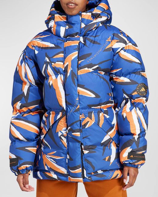Adidas By Stella McCartney Blue Truenature Printed Puffer Jacket