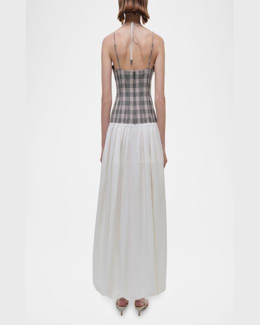Jonathan Simkhai Natural Pfeiffer Drop-Waist Bubble Midi Dress