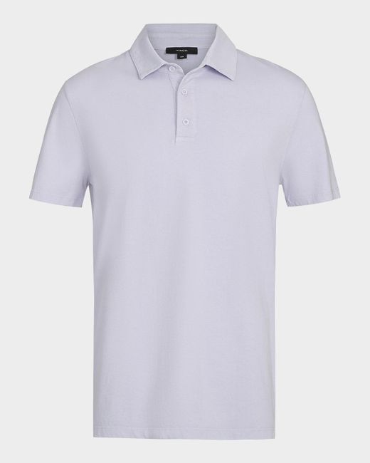 Vince White Garment-Dyed Polo Shirt for men