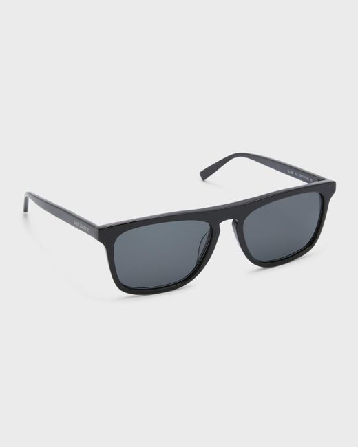 Saint Laurent Blue Slim Acetate Aviator Sunglasses With Logo for men
