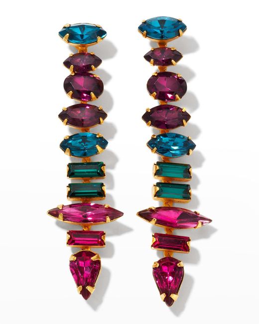 Elizabeth Cole Red Starla Crystals Earrings