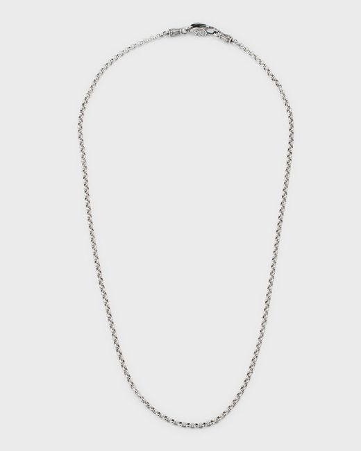 Konstantino White Sterling Silver Rolo Chain Necklace for men
