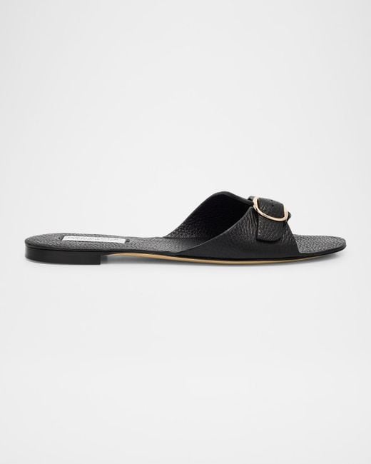 Gabriela Hearst Brown Briar Leather Slide Sandals