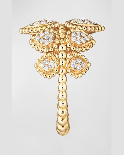 Boucheron Metallic Serpent Bohème 18k Yellow Gold Diamond Crown Ring