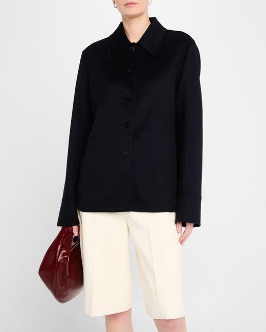 Jil Sander Blue Button Down Cashmere Jacket