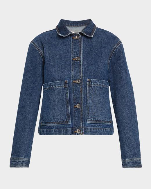 FRAME Blue The Patch Pocket Jacket