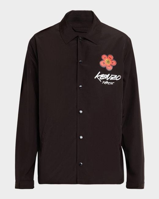 KENZO Black X Futura 2000 Snap-Front Coach Jacket for men