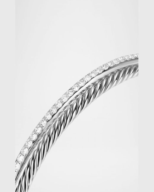 David Yurman Dy Crossover 2-Row Bracelet With Diamonds in Metallic | Lyst