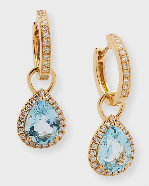 Kiki McDonough Blue Grace 18k Detachable Drop Earrings With Topaz And Diamonds