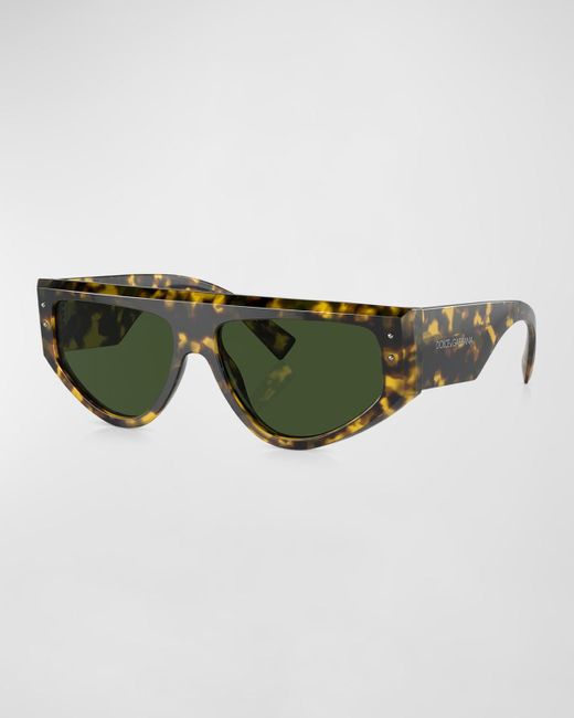 Dolce & Gabbana Green Dg4661 Acetate Rectangle Sunglasses for men