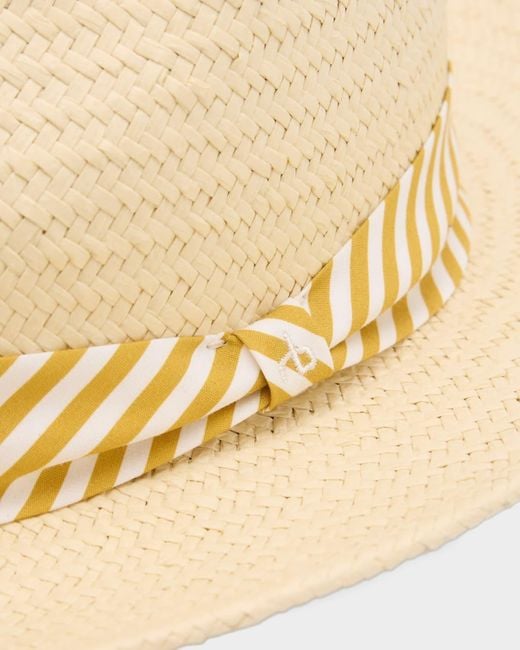 Rag & Bone Natural Packable Striped Fedora