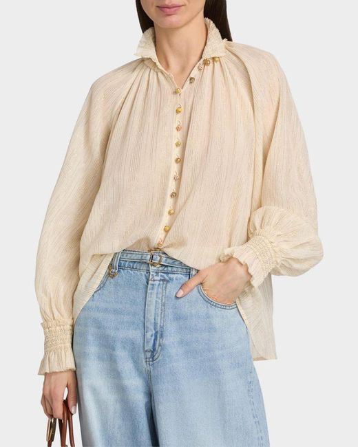 Zimmermann Natural Aster Buttoned Blouse