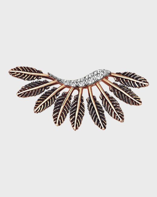 Kismet by Milka White Feather And Diamond Stud Earring, Single
