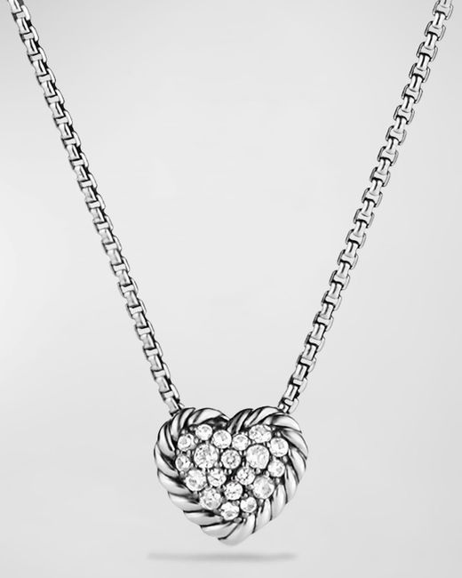 David Yurman Metallic Chatelaine Heart Pendant Necklace With Diamonds