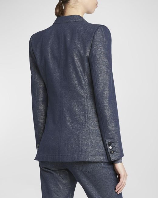 Giorgio Armani Blue Single-Button Blazer Jacket