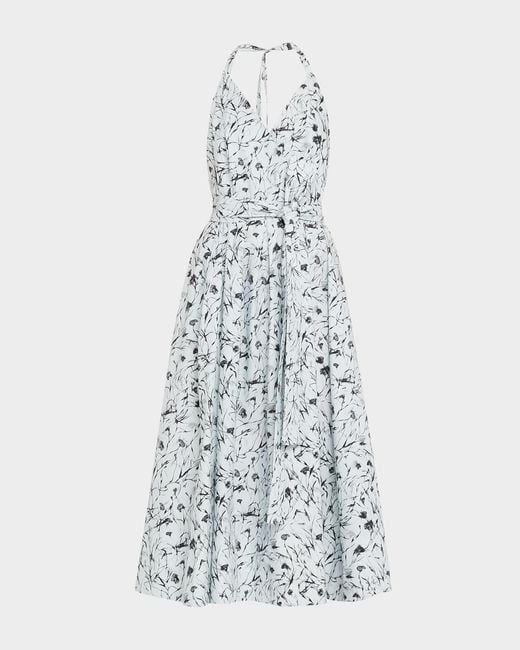 white cut out halter dress Lovelle Halter Neck Rosette Mini Dress White