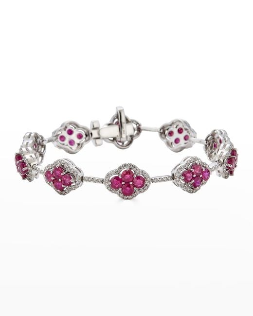 Piranesi Pink Ruby And Pave Diamond Bracelet