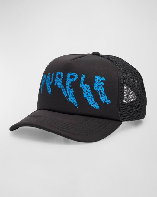 Purple Blue Foam Logo Trucker Hat for men