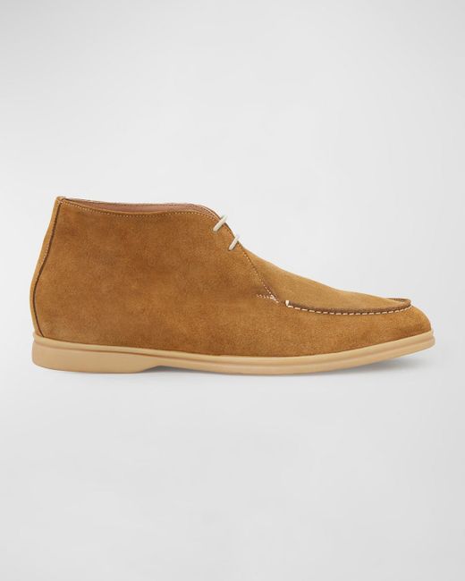 Bruno Magli Brown Leather Chukka Boots for men