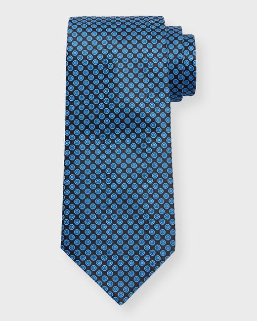 Stefano Ricci Blue Silk Multi-circle Tie for men