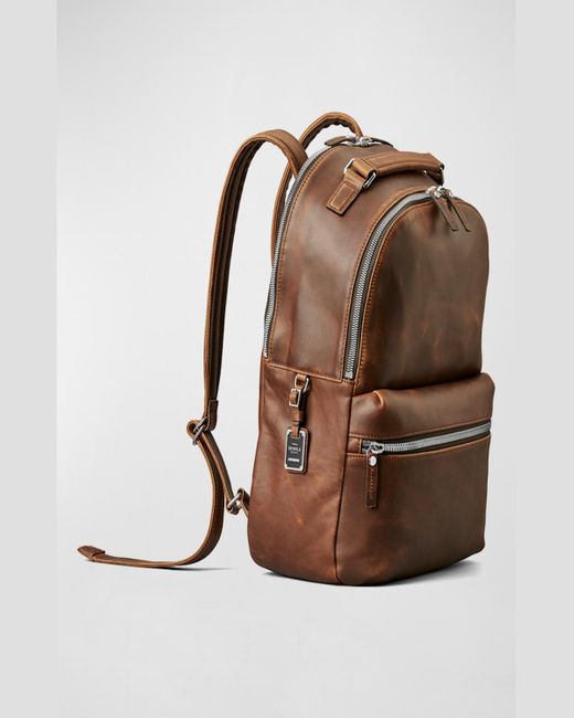 Shinola Brown Runwell Leather Backpack for men
