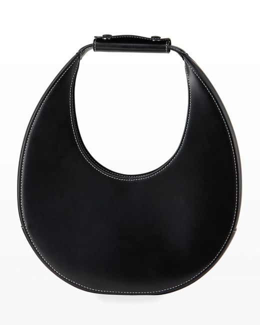 Staud Black Moon Leather Hobo Bag