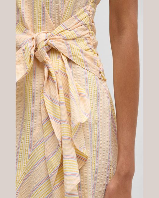 Finley Natural Farrah Striped Seersucker Midi Wrap Dress