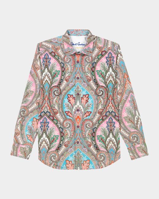 Robert Graham White Limited Edition Paisley Sport Shirt for men
