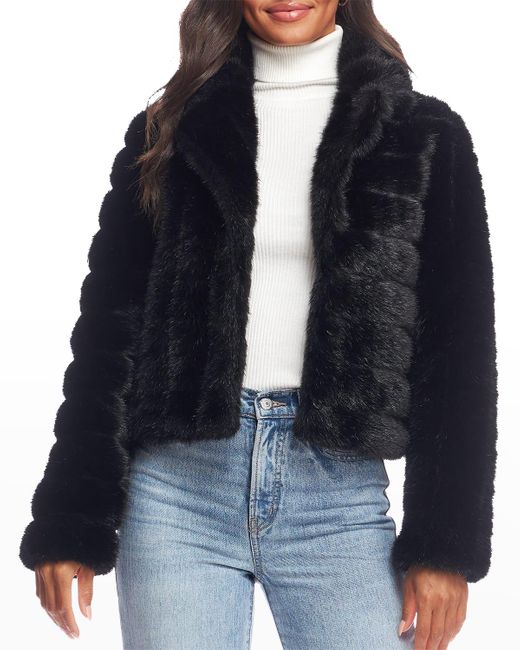 Fabulous Furs Black Maven Faux Fur Mink Jacket
